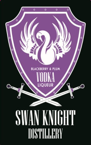 Swan Knight Distillery Blackberry and Plum Vodka liqueur 20% ABV 50cl front label