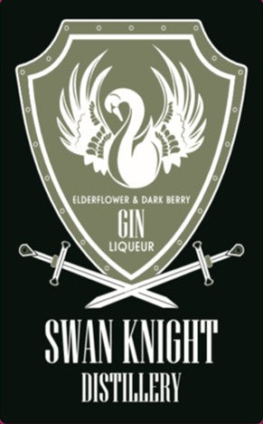 Swan Knight Distillery Elderflower and Dark Berry Gin liqueur 20% ABV 50cl front label 